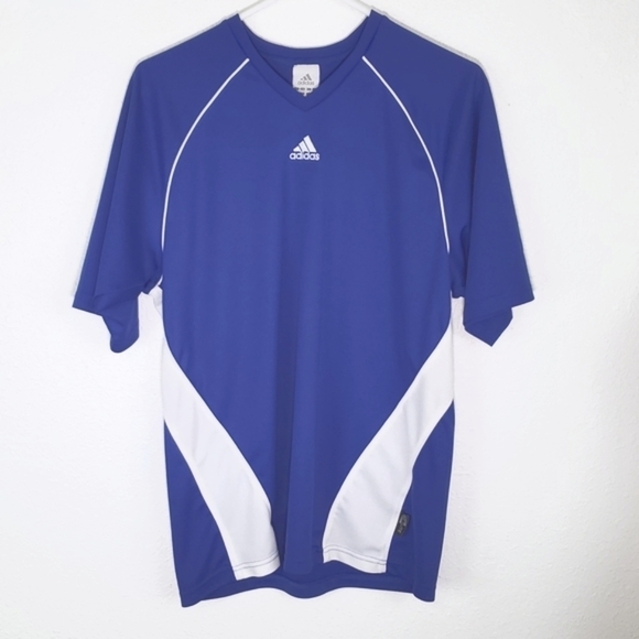 ADIDAS Royal Blue & White Athletic Shirt, size Small - Picture 1 of 6